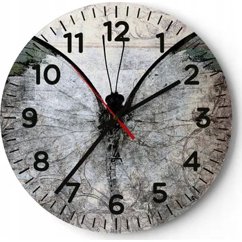 Hodiny Nástěnné hodiny do obýváku 40x40 Abstrakce Kulatý Skleněné hodiny Loft Tiché