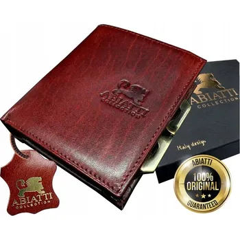 Peněženka MALÁ ELEGANTNÍ DÁMSKÁ KOŽENÁ PENĚŽENKA ABIATTI KLÍČENKA/MINCOVNÍK S KOVOVÝM UZÁVĚREM HNĚDÁ