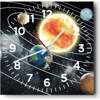 Hodiny Nástěnné hodiny do obýváku 40x40 Kosmos Bezhluczne Skleněné hodiny Tiché