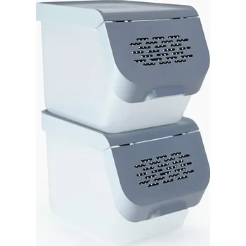 Dóza na potraviny Nádoba na dort Practic šedá plast 10 l sada 2 ks