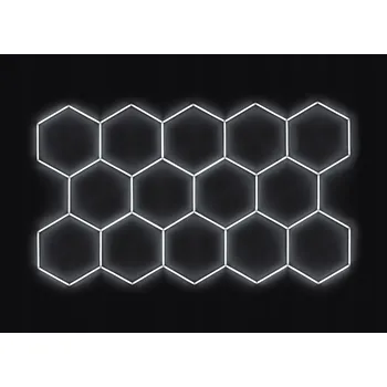 LED panel Kompletní LED hexagonové svítidlo bílé 4500 K, rozměr: 14 elementů 420 x 238 cm