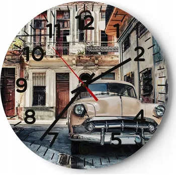 Hodiny Kuchyňské nástěnné hodiny 30x30 Auto Moderní skleněné hodiny Tichý obývací pokoj
