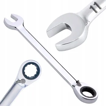 Klíč KLÍČ OČKOPLOCHÝ s ráčnou oboustranný chromovaný dílenský 11 mm