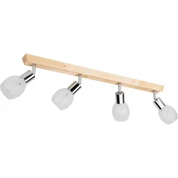 STROPNÍ SVÍTIDLO STROPNÍ SVÍTIDLO DŘEVO LIŠTA BŘÍZA SATÉN NASTAVITELNÁ 4x E14