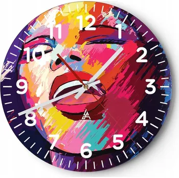 Hodiny Nástěnné hodiny do obýváku 40x40 Zpěvačka Hodiny na skle Loft Tiché