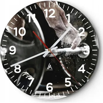 Hodiny Kuchyňské nástěnné hodiny 30x30 Sport Moderní skleněné hodiny do obýváku Tiché