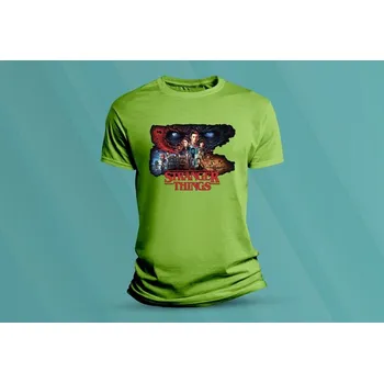 Dětská móda Dětské bavlněné tričko Stranger Things. Lime velikost L