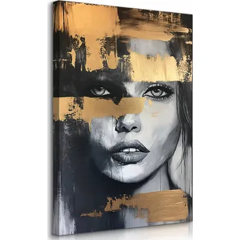 Obraz VELKÝ OBRAZ NA PLÁTNĚ DO OBÝVÁKU ŽENSKÝ PORTRÉT GLAMOUR ABSTRAKCE 30x40