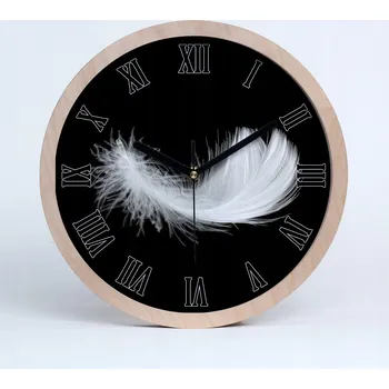 Hodiny Dřevěné nástěnné hodiny římské pero fi 30 cm