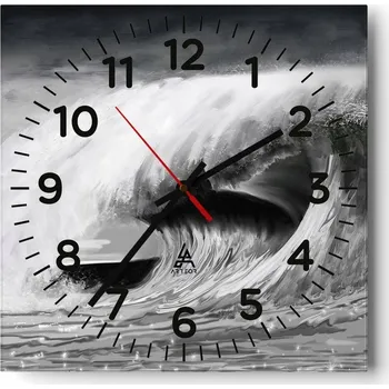 Hodiny Nástěnné hodiny do obýváku 40x40 Moře Tiché Skleněné hodiny Stylové Bezhlučné