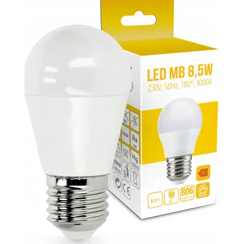 Žárovka Žárovka E27 LED Kulička MB 8,5W Teplá bílá 806lm 3000K