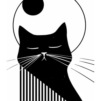 Plakát Plakát Noční Vibrující Mňouk bez rámu 100 x 100 cm