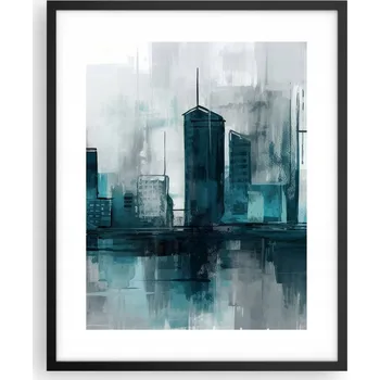 Obraz Foto obraz plakát na zeď v černém rámu 40x50 město plakáty do obýváku