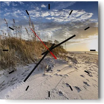 Hodiny Velké nástěnné hodiny 40x40 cm - Krajina - Skleněné tiché hodiny