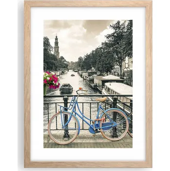 Obraz Obraz plakát v rámu světlý dub do obýváku 30x40 město plakáty na zeď