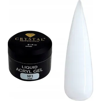 Lak na nehty Gel pro zpevnění nehtů Liquid Acryl Gel Milk CRYSTAL PROFESSIONAL 30 ml