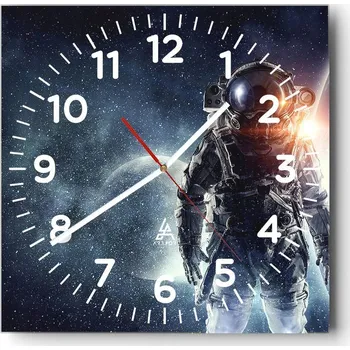 Hodiny Nástěnné hodiny do obýváku 40x40 Kosmos Bezhluczne Skleněné hodiny Tiché