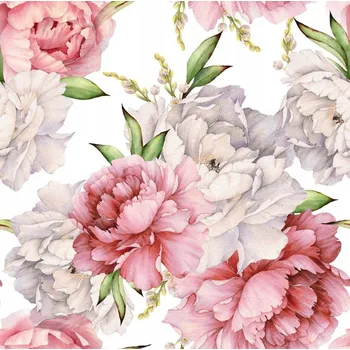 Obraz VODĚODOLNÁ LÁTKA OXFORD PIVOŇKY BÍLÉ POZADÍ