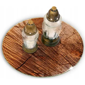 Obraz Skleněná podložka pod svícen květiny váza Struktura dřeva Průměr 30 cm