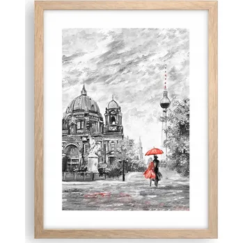 Obraz Obraz plakát v rámu světlý dub do obýváku 30x40 město plakáty na zeď