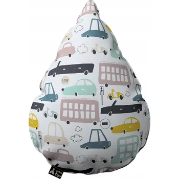 Polštář Polštář pro děti ve tvaru kapky s motivem auta