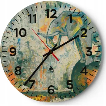 Hodiny Nástěnné hodiny do obýváku 40x40 Abstrakce Kulatý Skleněné hodiny Loft Tiché