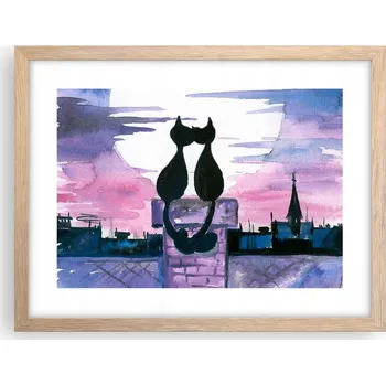 Obraz Obraz plakát v rámu světlý dub do obýváku 40x30 zvířata foto na zeď