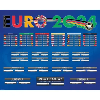 Obraz Plakát EURO 2024, tabulka soutěží, Plakát s rozpisem, 40x50 cm bez rámu, 50 x 40 cm