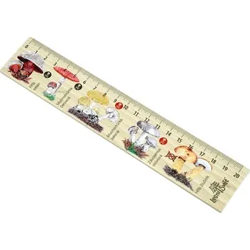 pravítka Lesní svět Dřevěné pravítko 20 cm - Houby