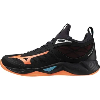 Dámská sálová obuv Unisex halová obuv Mizuno WAVE DIMENSION(U) / Black/Neon Flame/Peacock Blue Velikost: 51.0/15.0
