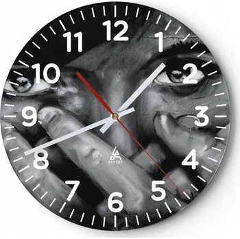 Hodiny Nástěnné hodiny do obýváku 40x40 Žena Kulatý Skleněné hodiny Loft Tiché