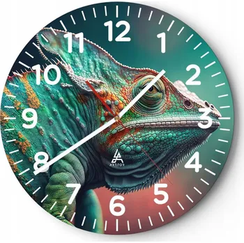 Hodiny Nástěnné hodiny do obýváku 40x40 Kameleon Kulatý Skleněné hodiny Loft Tiché