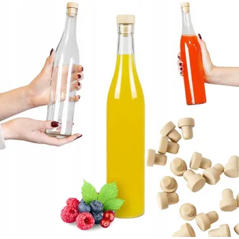 Láhev Láhev ROSA 500 ml skleněná se zátkou na likéry víno bimber džus likér Průhledná