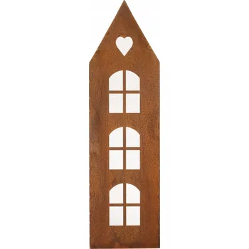 Svícen DOMEČEK LUCERNA NA LED SVÍČKU SVÍTILNA RUČNÍ VÝROBA VÁNOČNÍ REZAVÝ