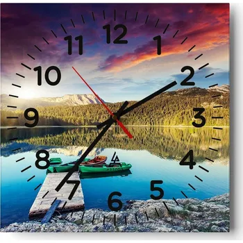 Hodiny Nástěnné hodiny do obýváku 40x40 Krajina Bezhluczne Skleněné hodiny Tiché