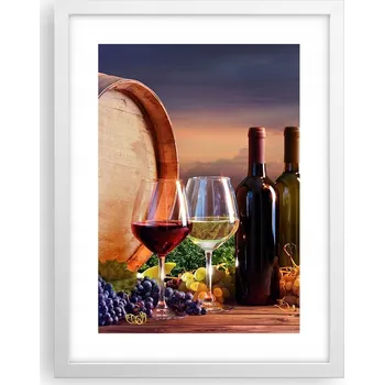 Obraz Obraz plakát v bílém rámu do obýváku 30x40 vinice foto plakáty na zeď