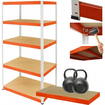 Dílenský regál Kovový regál do skladu HELIOS 180x90x40 cm 5 polic x 275 kg ODOLNÝ PL