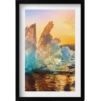 Obraz Dekorativní obraz v rámu na zeď Kousek ledu při východu slunce 40x60 cm