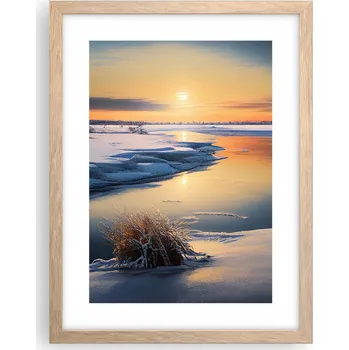 Obraz Obraz plakát v rámu světlý dub do obýváku 30x40 zima foto plakáty na zeď