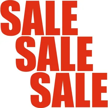 Samolepící dekorace PROMOCNÍ NÁLEPKA na výlohu, okno obchodu VÝPRODEJ Sleva 3 ks 13x28