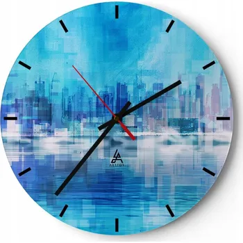 Hodiny Nástěnné hodiny do kuchyně 30x30 Abstrakce Skleněné hodiny do obýváku Tiché