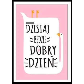 Obraz OBRAZ PLAKÁT V RÁMU do kuchyně koupelny DOBRÝ DEN HUSA HUSÍ P2620_53x73