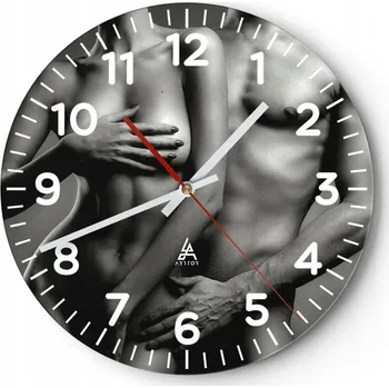 Hodiny Nástěnné hodiny do obýváku 40x40 Žena Kulatý Skleněné hodiny Loft Tiché