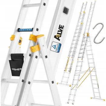 Žebřík Hliníkový Žebřík Alve 3 x 14 do 150 kg
