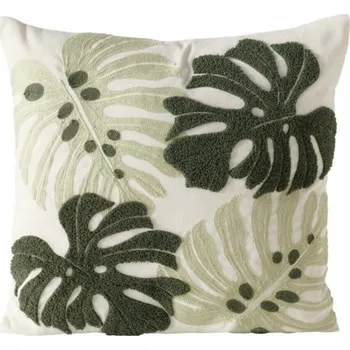 Polštář POLŠTÁŘ POLŠTÁŘ ZELENÝ S MONSTEROU ROSTLINNÝ VZOR DUBIA 45 X 45 CM