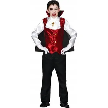 Karnevalový kostým KOSTÝM UPÍR HRABĚ DRÁKULA HALLOWEEN 128