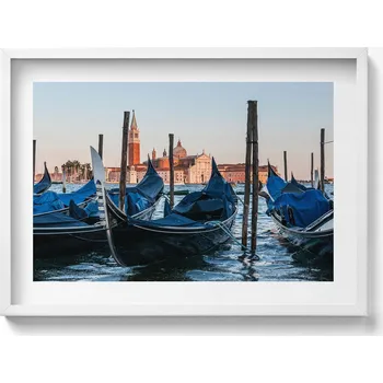 Obraz Nástěnný obraz dekorace interiéru Benátské gondoly na vodě Itálie 70x50 cm