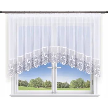 Záclona 300x130 oblouk, voál g. ecru-šedá 30 cm