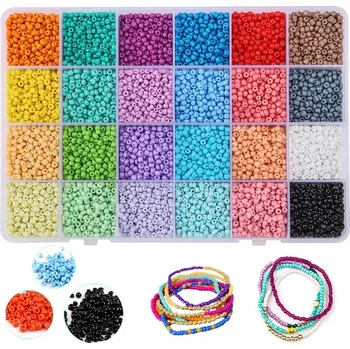 Dětské navlékací korálky Sada korálků na výrobu náramků 3mm 12000 kusů