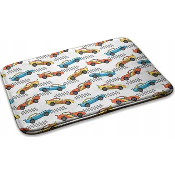 Koberec Měkká Hrací Podložka Dětský Koberec Auta Závodní 90x60 cm